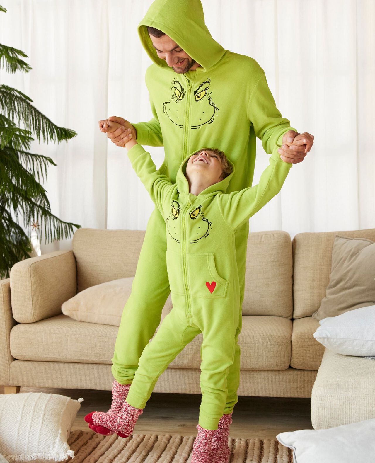 Adult Dr. Seuss Grinch Costume Fleece Jumpsuit - Image 4