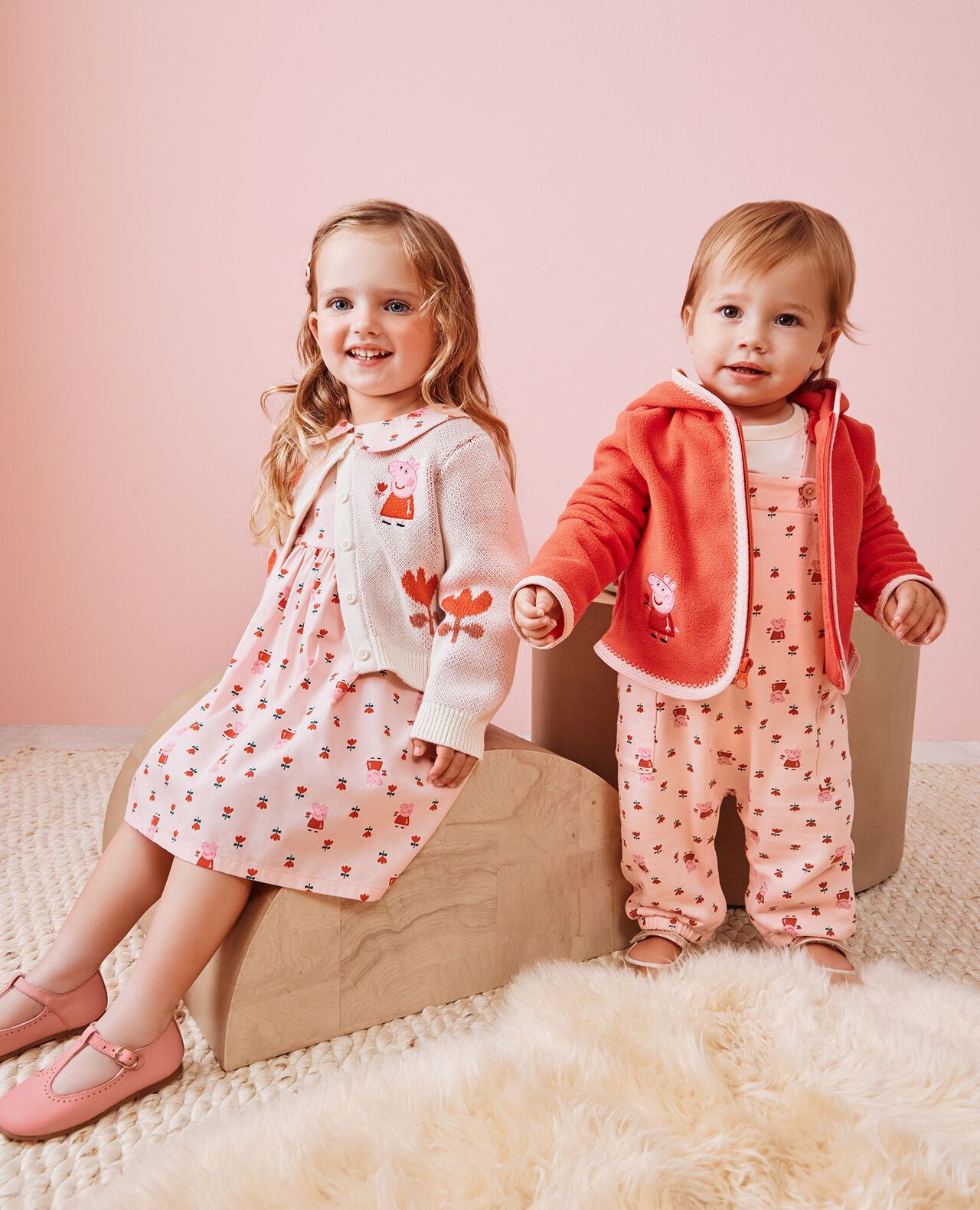 Peppa Pig Long Sleeve T-Shirt & French Terry Overalls Set - Image 4