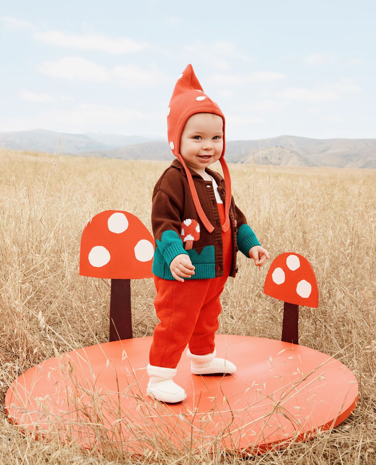 Baby Mushroom Cardigan & Hat Set - Image 4