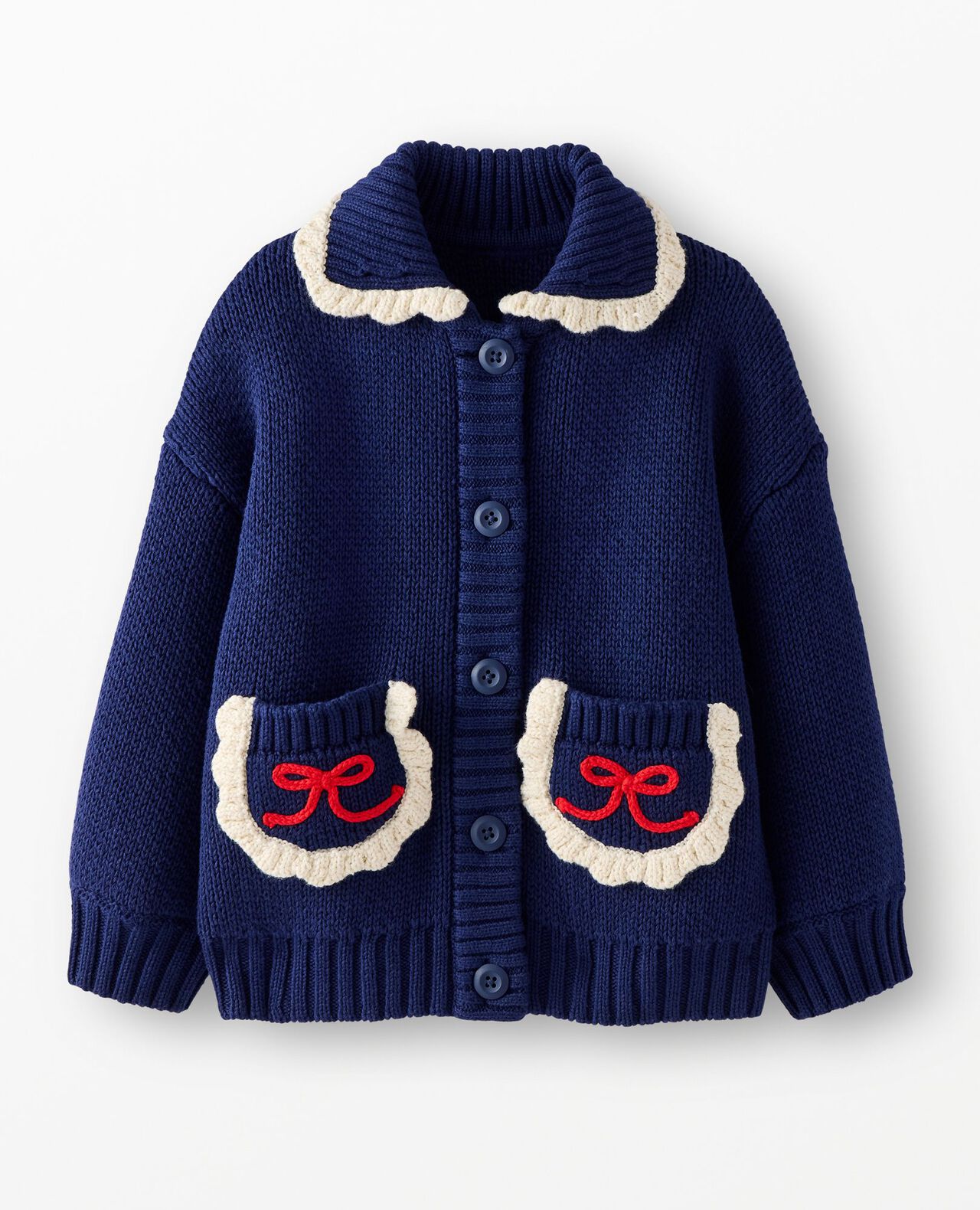 Collared Bow Pocket Cardigan