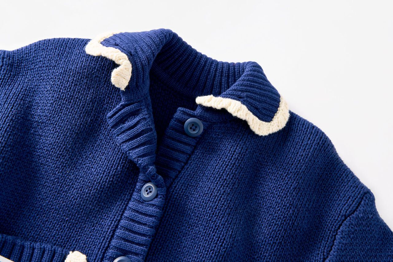 Collared Bow Pocket Cardigan - Image 2
